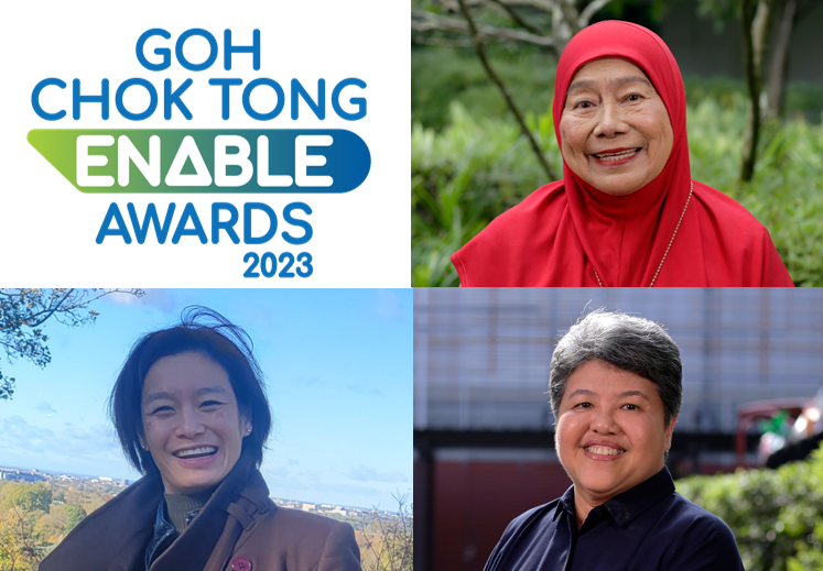 Aisah Binte Ibrahim, Laurentia Tan Yen-Yi and Judy Anne Wee, Awardees of Goh Chok Enable Awards 2023 (UBS Achievement)